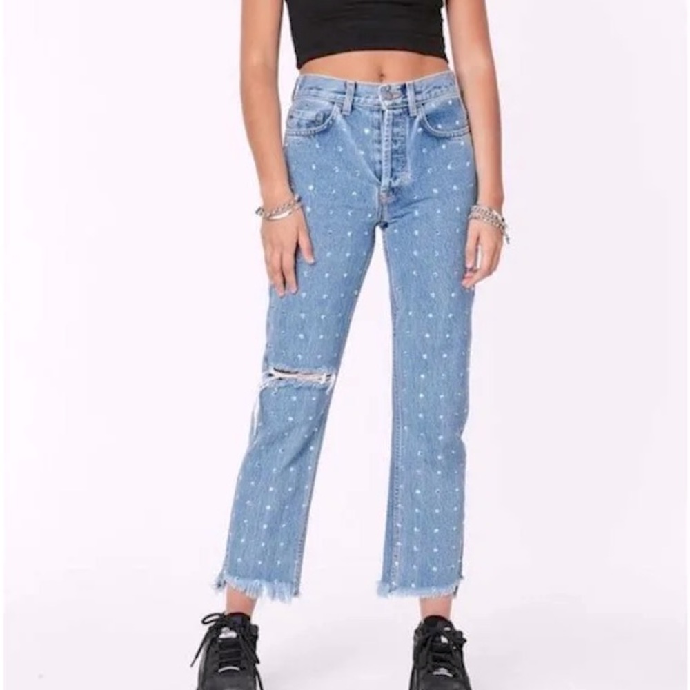 Carmar Emelia Astra Rhinestone Jeans, Non Stretch Denim Bling Jewel Denim